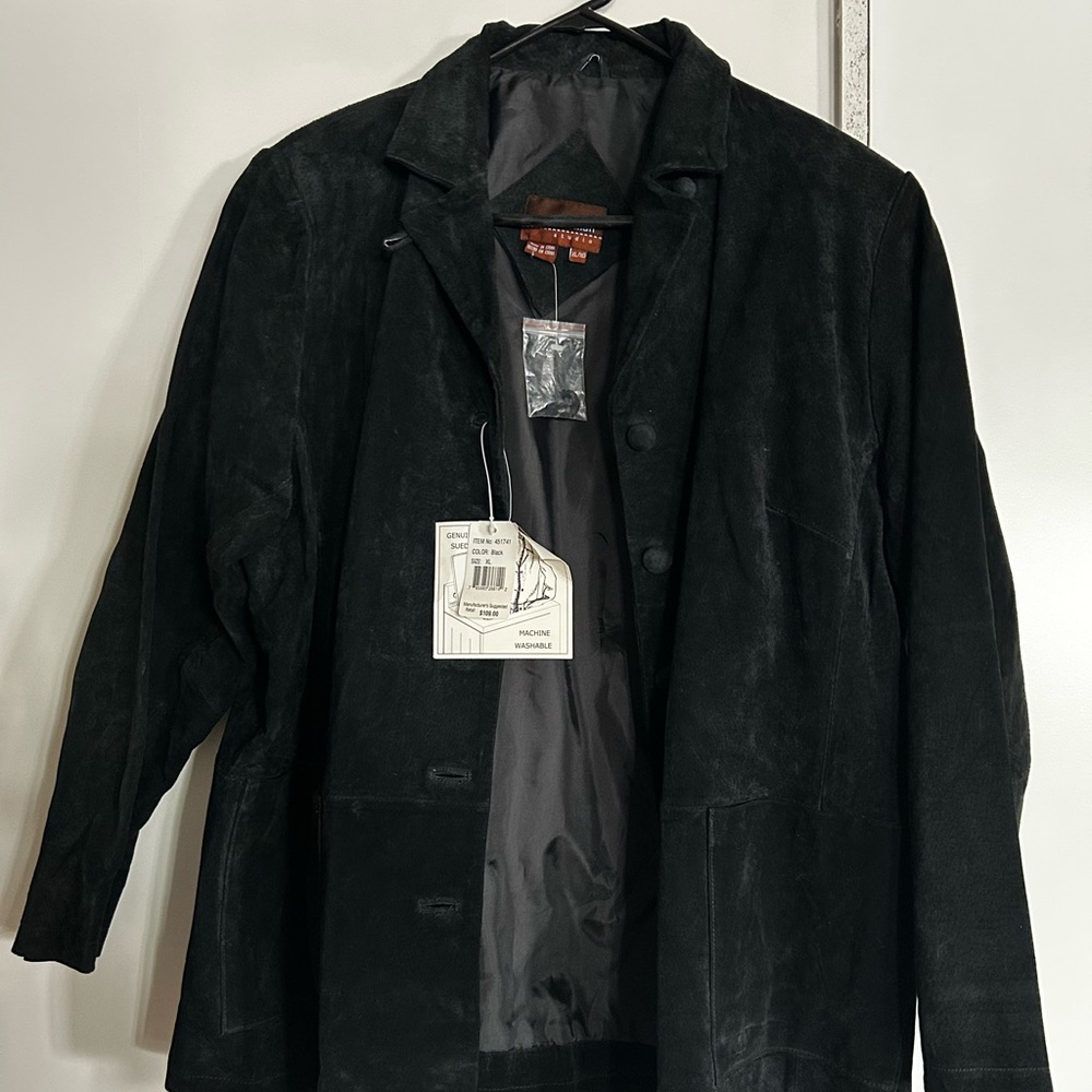 Stan Herman Suede Vintage Jacket, black size XL